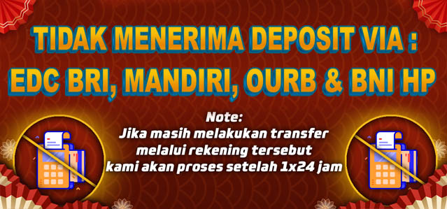 DEPOSIT MENGGUNAKAN EDC BRI, MANDIRI OVRB & BNI MINI HP DI PROSES 1X24 Jam