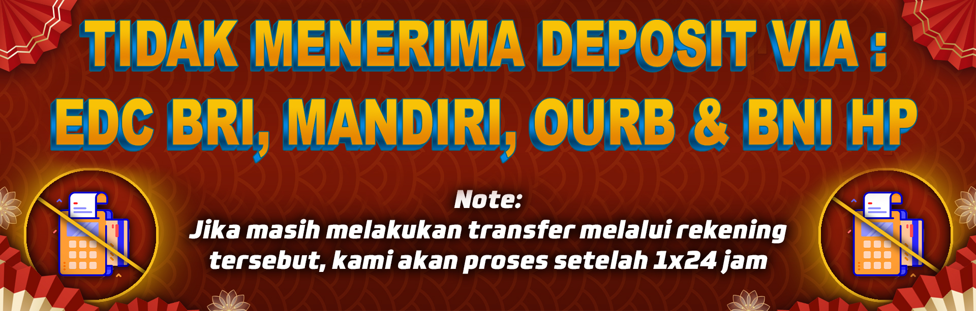 DEPOSIT MENGGUNAKAN EDC BRI, MANDIRI OVRB & BNI MINI HP DI PROSES 1X24 Jam